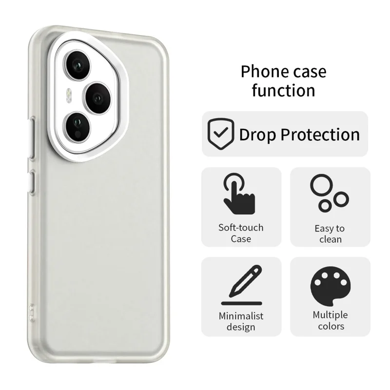 Чехол для телефона For Honor 400 Pro 5G (Global) PC + TPU + PET Matte Anti-Drop - белый