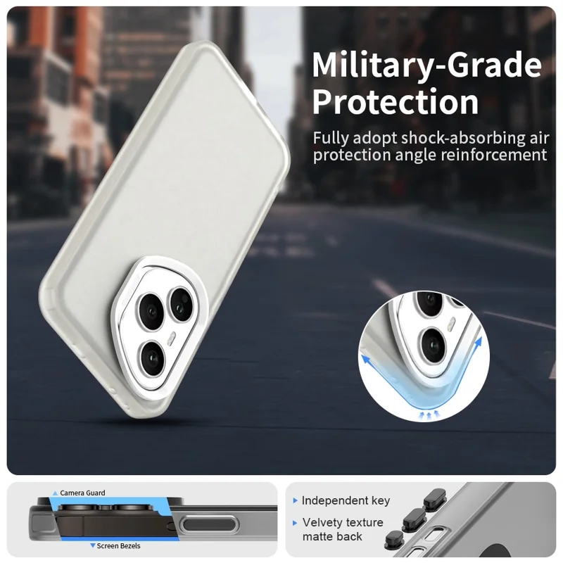 Чехол для телефона For Honor 400 Pro 5G (Global) PC + TPU + PET Matte Anti-Drop - белый