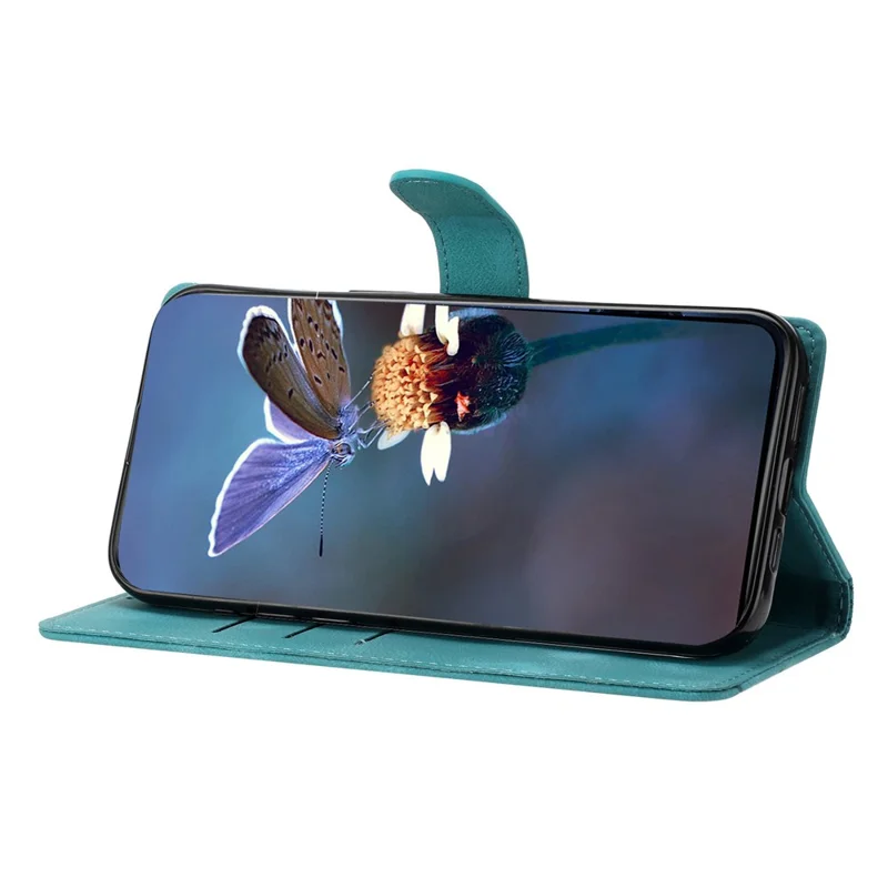 For Honor 400 Smart 5G / 4G / X7d 4G Case Butterfly Flower Pattern Skin-Touch Leather Phone Cover - Green