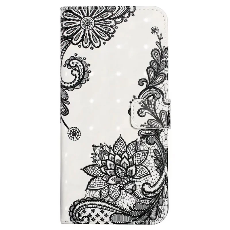 Phone Case For Samsung Galaxy S26 Ultra 3D Creative Pattern PU Leather Stand Cover - Lace Flower