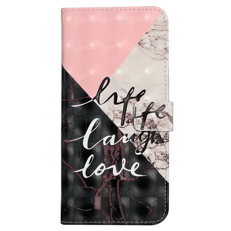 Phone Case For Samsung Galaxy S26 3D Creative Pattern PU Leather Stand Cover - Tri-Color Marble