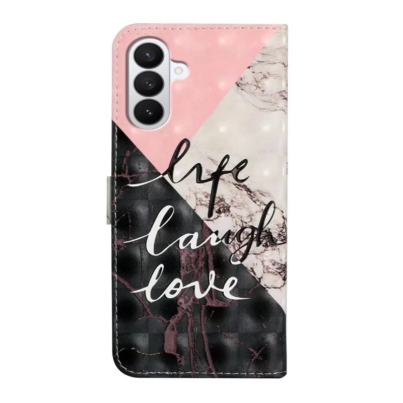 Phone Case For Samsung Galaxy S26 3D Creative Pattern PU Leather Stand Cover - Tri-Color Marble
