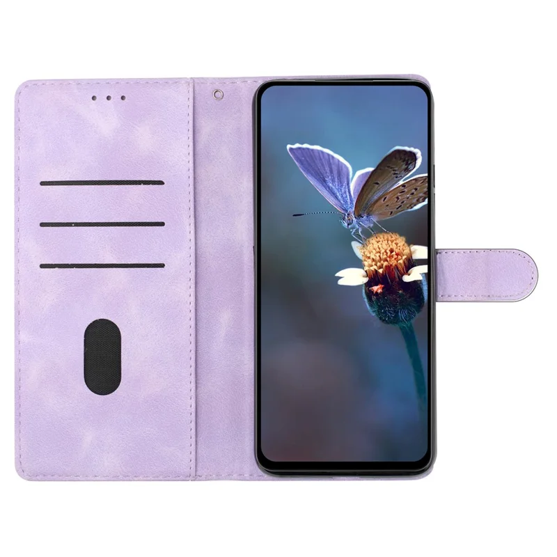 For Xiaomi 17 Case Butterfly Flower Pattern Skin-Touch Leather Phone Cover - Purple