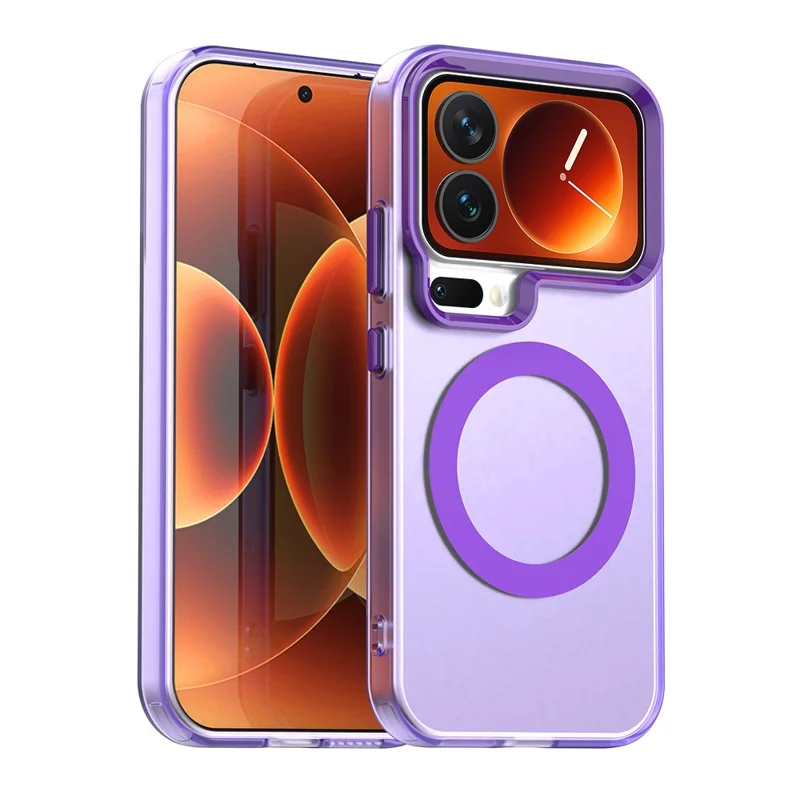 For Xiaomi 17 Pro Max Magnetic Case Anti Drop Hybrid Phone Back Cover - Purple