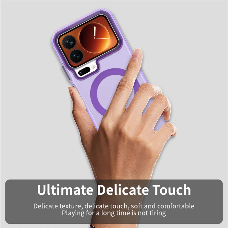 For Xiaomi 17 Pro Max Magnetic Case Anti Drop Hybrid Phone Back Cover - Purple