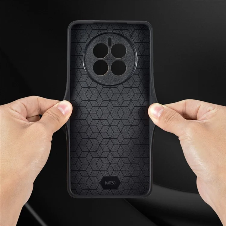 AZNS For Huawei Mate 50 4G Anti-fading Imprinted Pattern PU Leather Coated TPU Cover Anti-slip Cell Phone Case - Brown