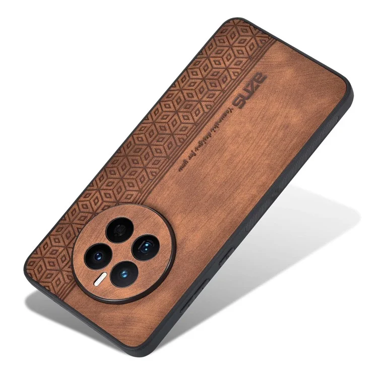 AZNS For Huawei Mate 50 4G Anti-fading Imprinted Pattern PU Leather Coated TPU Cover Anti-slip Cell Phone Case - Brown