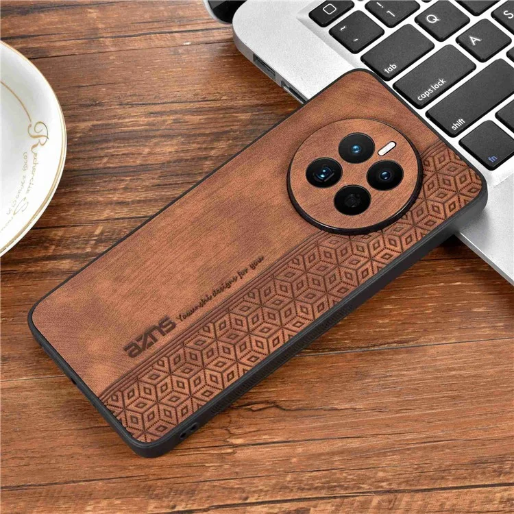 AZNS For Huawei Mate 50 4G Anti-fading Imprinted Pattern PU Leather Coated TPU Cover Anti-slip Cell Phone Case - Brown