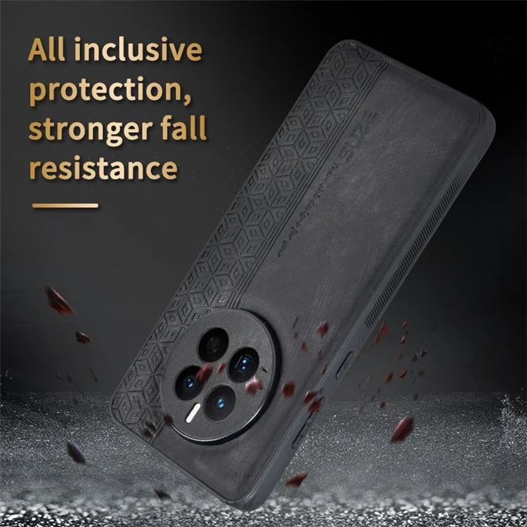 AZNS For Huawei Mate 50 4G Anti-fading Imprinted Pattern PU Leather Coated TPU Cover Anti-slip Cell Phone Case - Brown