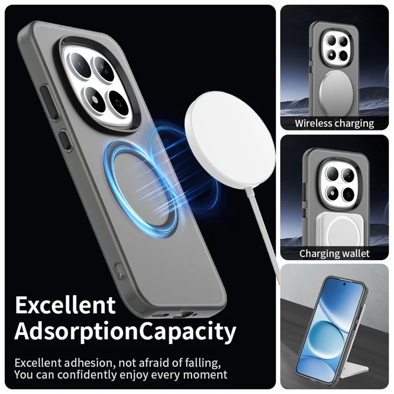 Obudowa na Xiaomi Redmi Note 15 Pro 5G Kompatybilna z MagSafe Antywypadkowa Hybrydowa Pokrywa Tylna Telefonu - Czarny