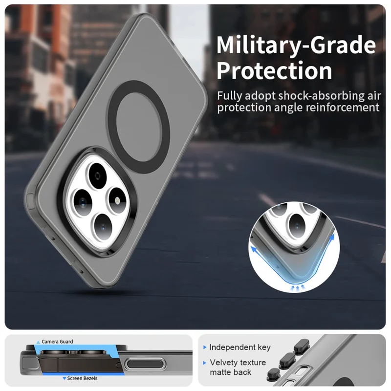 Obudowa na Xiaomi Redmi Note 15 Pro 5G Kompatybilna z MagSafe Antywypadkowa Hybrydowa Pokrywa Tylna Telefonu - Czarny