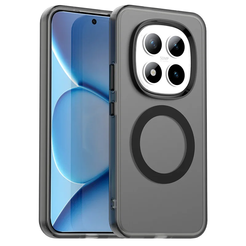 Étui pour Xiaomi Redmi Note 15 Pro+ 5G compatible MagSafe, antichute, coque arrière hybride - Noir