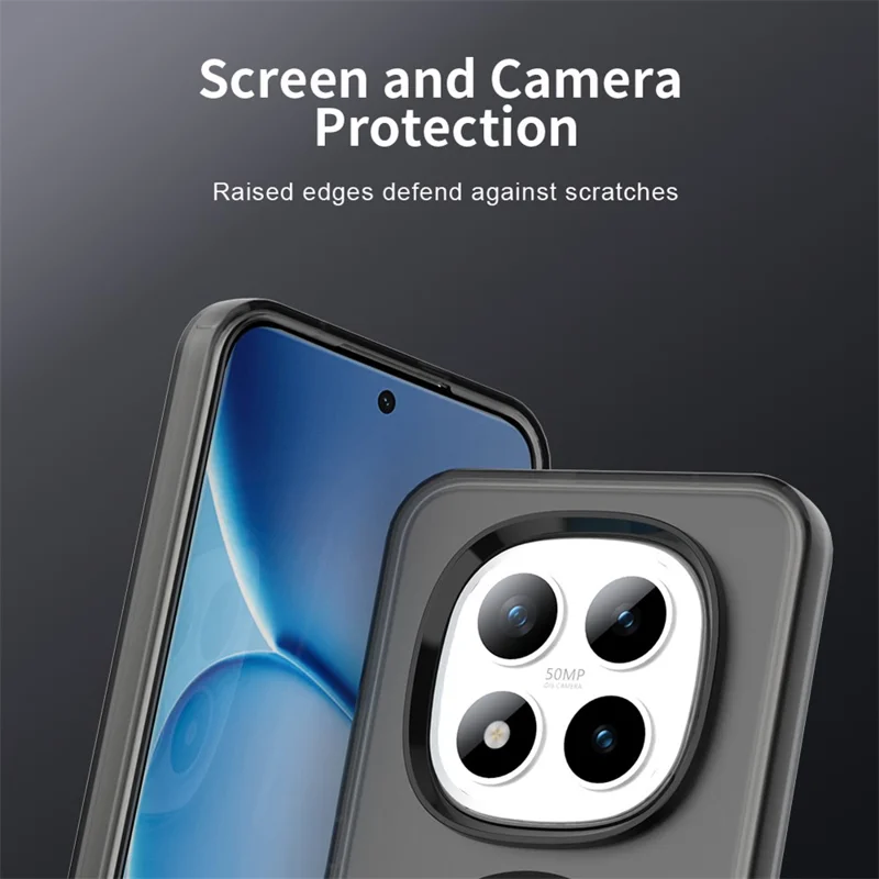 Étui pour Xiaomi Redmi Note 15 Pro+ 5G compatible MagSafe, antichute, coque arrière hybride - Noir