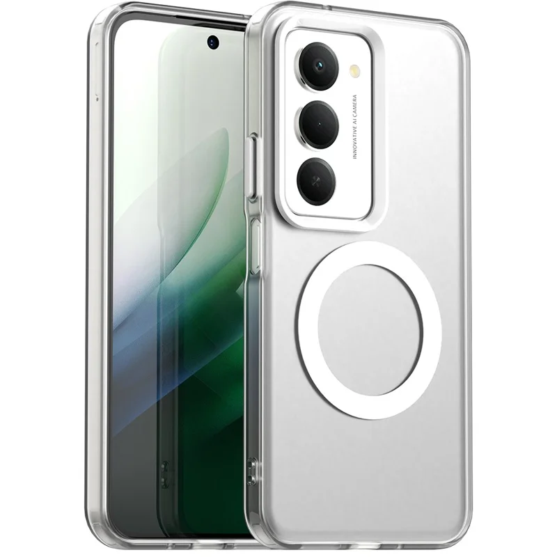 لـ شاومي ريدمي 15 5G (عالمي) (169 مم) غطاء حماية متوافق مع MagSafe مقاوم للسقوط - أبيض