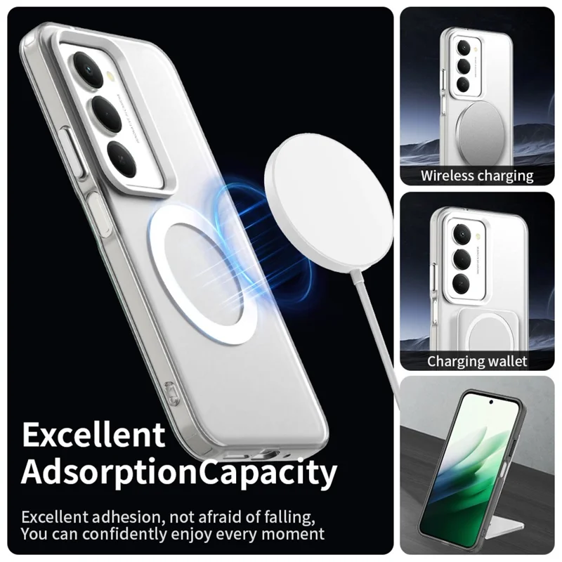 لـ شاومي ريدمي 15 5G (عالمي) (169 مم) غطاء حماية متوافق مع MagSafe مقاوم للسقوط - أبيض