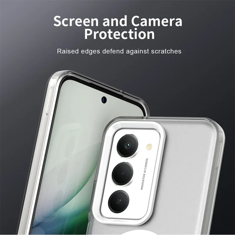 لـ شاومي ريدمي 15 5G (عالمي) (169 مم) غطاء حماية متوافق مع MagSafe مقاوم للسقوط - أبيض