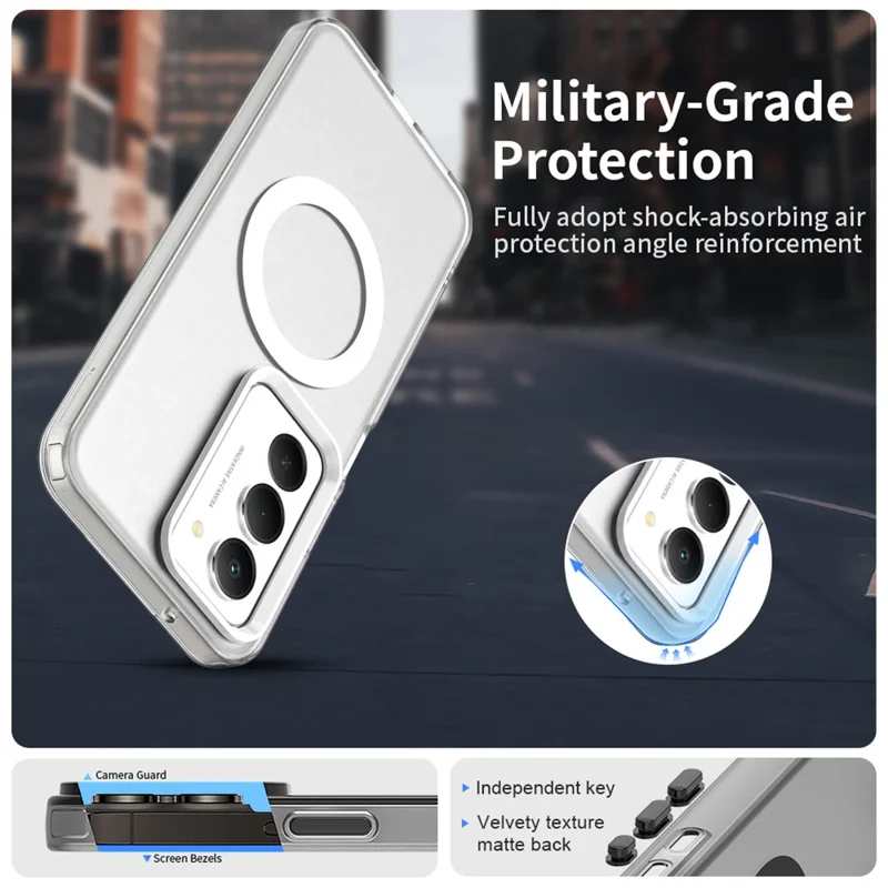 لـ شاومي ريدمي 15 5G (عالمي) (169 مم) غطاء حماية متوافق مع MagSafe مقاوم للسقوط - أبيض