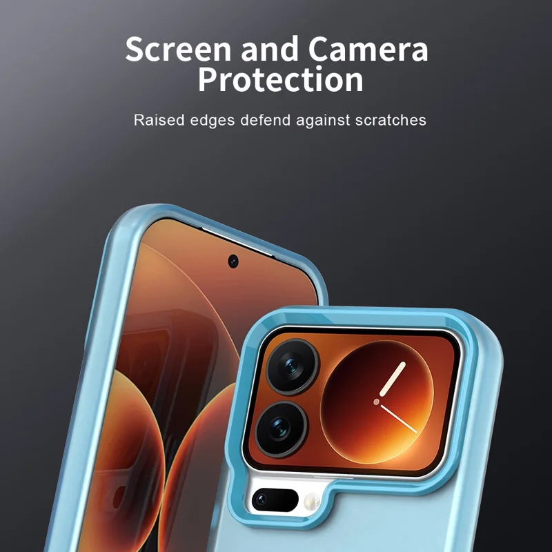 Coque pour Xiaomi 17 Pro, housse arrière antidéflagrante mate en PC + TPU + PET - Bleu