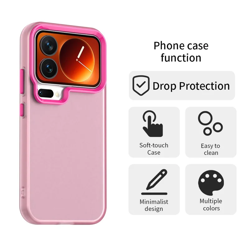 For Xiaomi 17 Pro Max Case PC + TPU + PET Matte Anti-Drop Phone Back Cover - Red