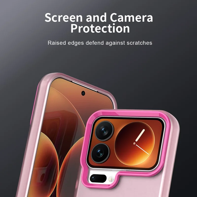 For Xiaomi 17 Pro Max Case PC + TPU + PET Matte Anti-Drop Phone Back Cover - Red