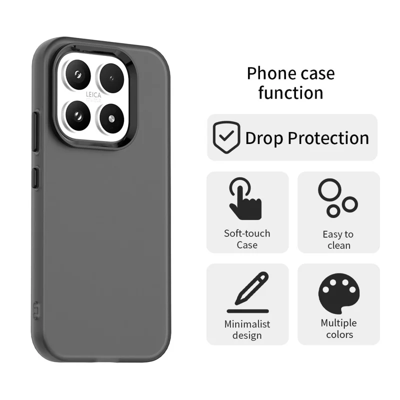 غطاء لهاتف شاومي 17 من مادة البولي كربونات + TPU + PET مات مقاوم للسقوط - أسود