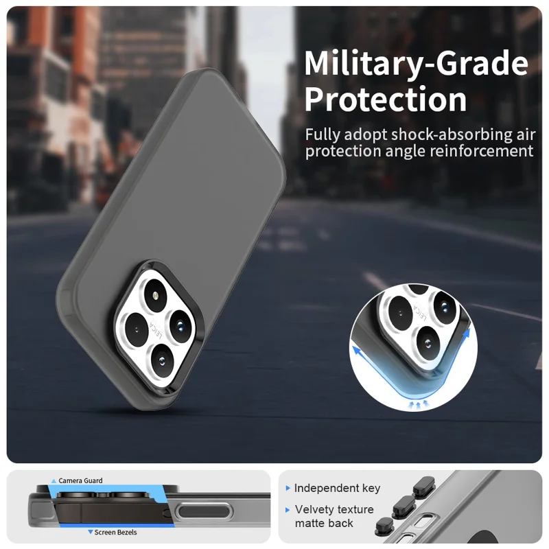 غطاء لهاتف شاومي 17 من مادة البولي كربونات + TPU + PET مات مقاوم للسقوط - أسود