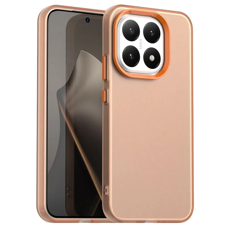 For Xiaomi 15T Case PC + TPU + PET Matte Anti-Drop Phone Back Cover - Orange