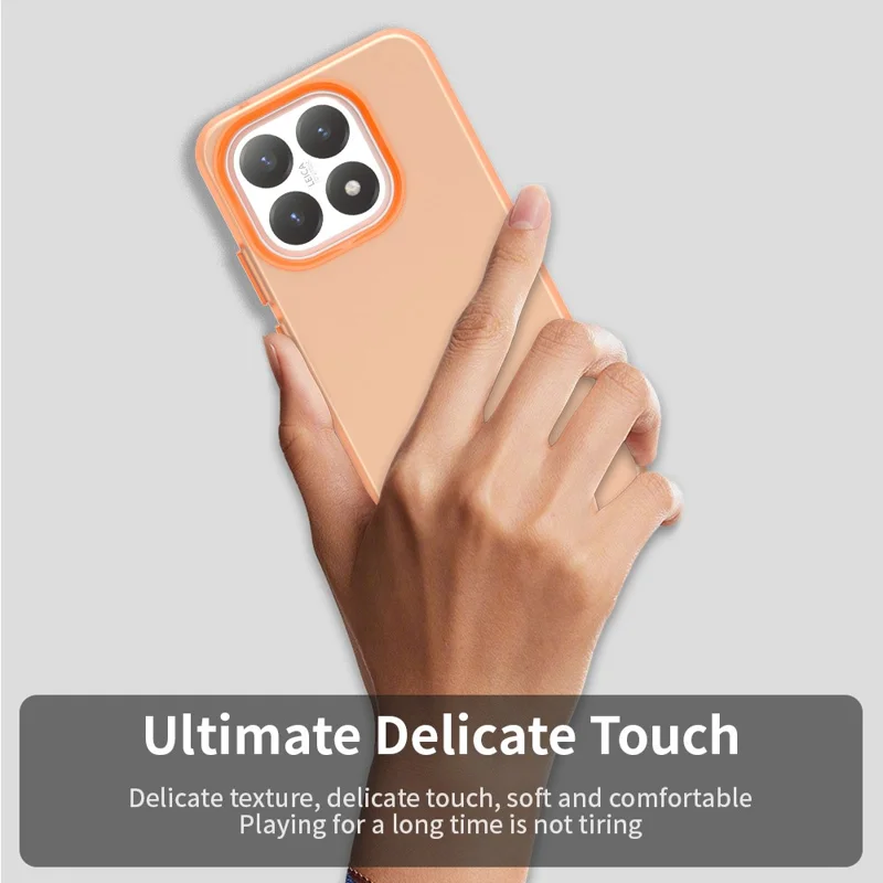 For Xiaomi 15T Case PC + TPU + PET Matte Anti-Drop Phone Back Cover - Orange