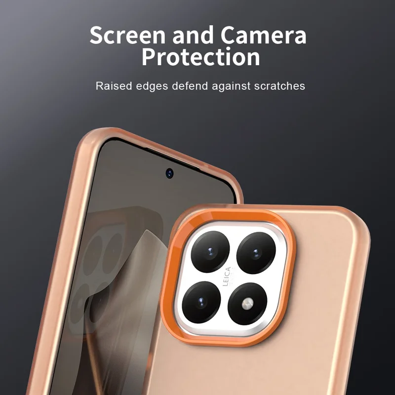 For Xiaomi 15T Case PC + TPU + PET Matte Anti-Drop Phone Back Cover - Orange