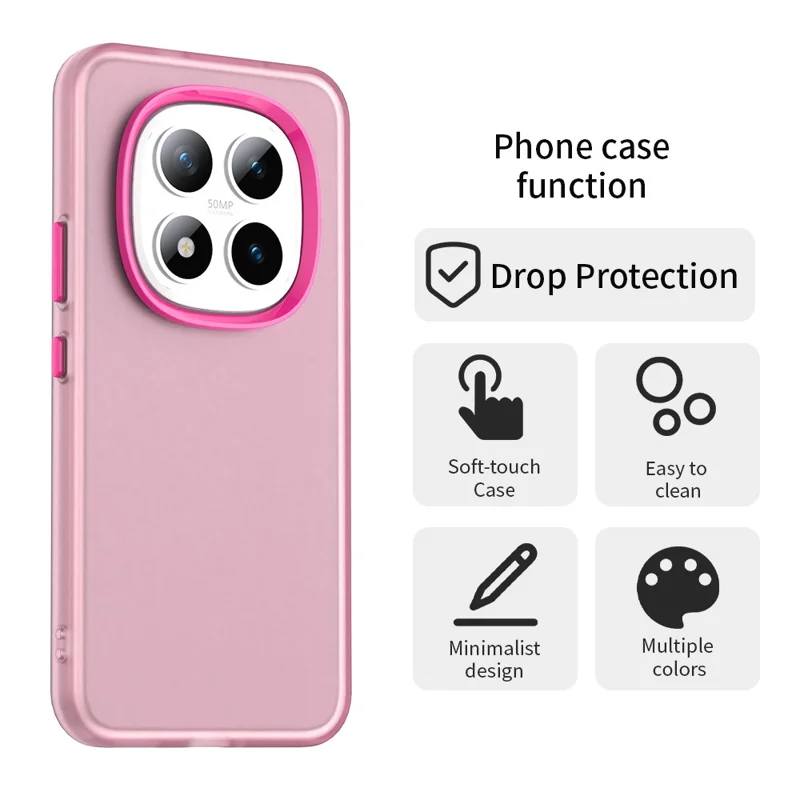 Xiaomi Redmi Note 15 Pro 5G-hoesje PC + TPU + PET mat anti-val achterklep - Rood