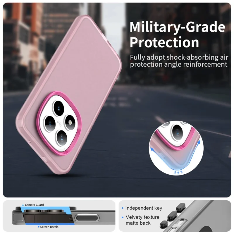 Xiaomi Redmi Note 15 Pro 5G-hoesje PC + TPU + PET mat anti-val achterklep - Rood