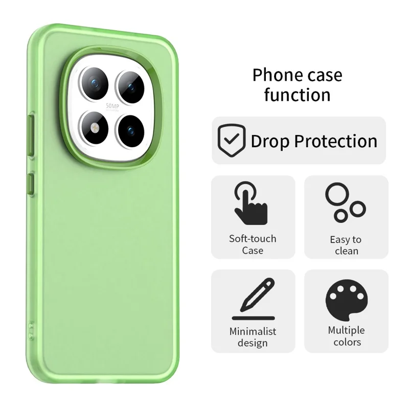 Til Xiaomi Redmi Note 15 Pro+ 5G Case PC + TPU + PET Matt Anti-drop Telefon Bagdæksel - Grøn