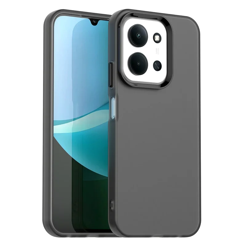 For Xiaomi Redmi 15C 4G (Global) (171mm) Case PC + TPU + PET Matte Anti-Drop Phone Back Cover - Black