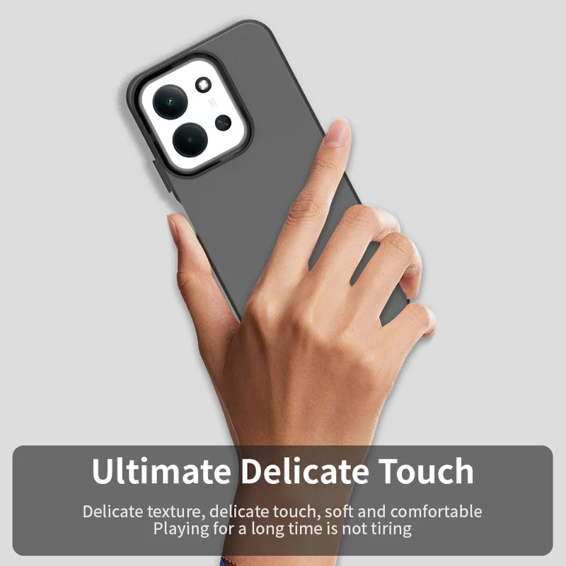 For Xiaomi Redmi 15C 4G (Global) (171mm) Case PC + TPU + PET Matte Anti-Drop Phone Back Cover - Black