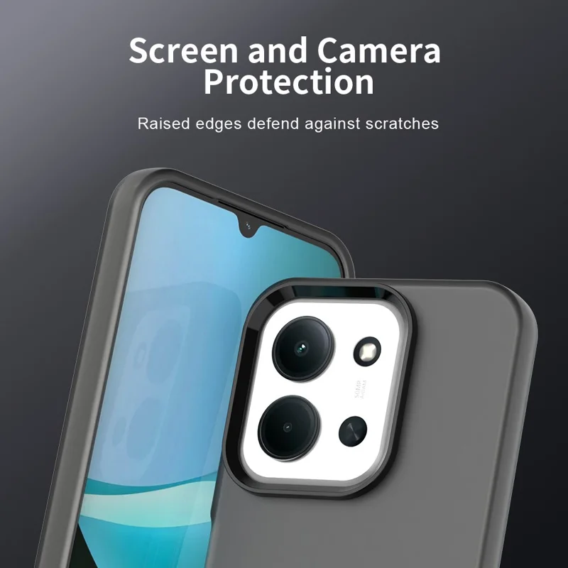 For Xiaomi Redmi 15C 4G (Global) (171mm) Case PC + TPU + PET Matte Anti-Drop Phone Back Cover - Black