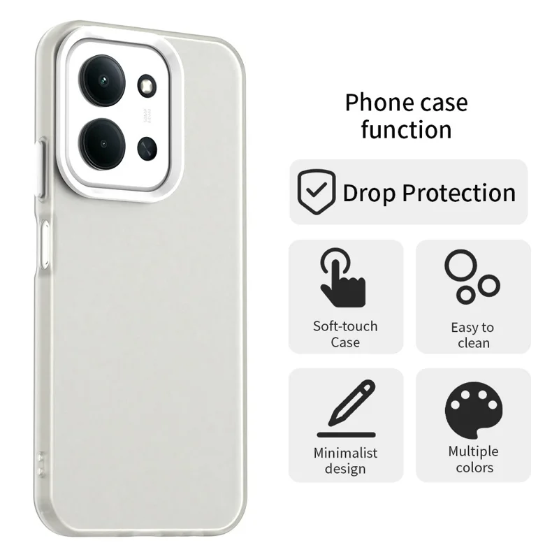 Obudowa na telefon do Xiaomi Redmi 15C 5G (UE) (173 mm) / 15C 4G (UE) (173 mm) PC + TPU + PET matowa ochrona przed upadkiem - Biały