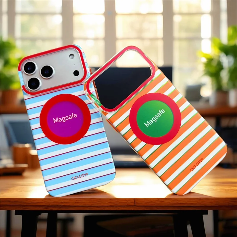 CICI-CITY Capa para iPhone 17 Pro Max Compatível com MagSafe Capa para Telemóvel com Impressão em Padrão IMD em PC + TPU - Castanho / Leopardo