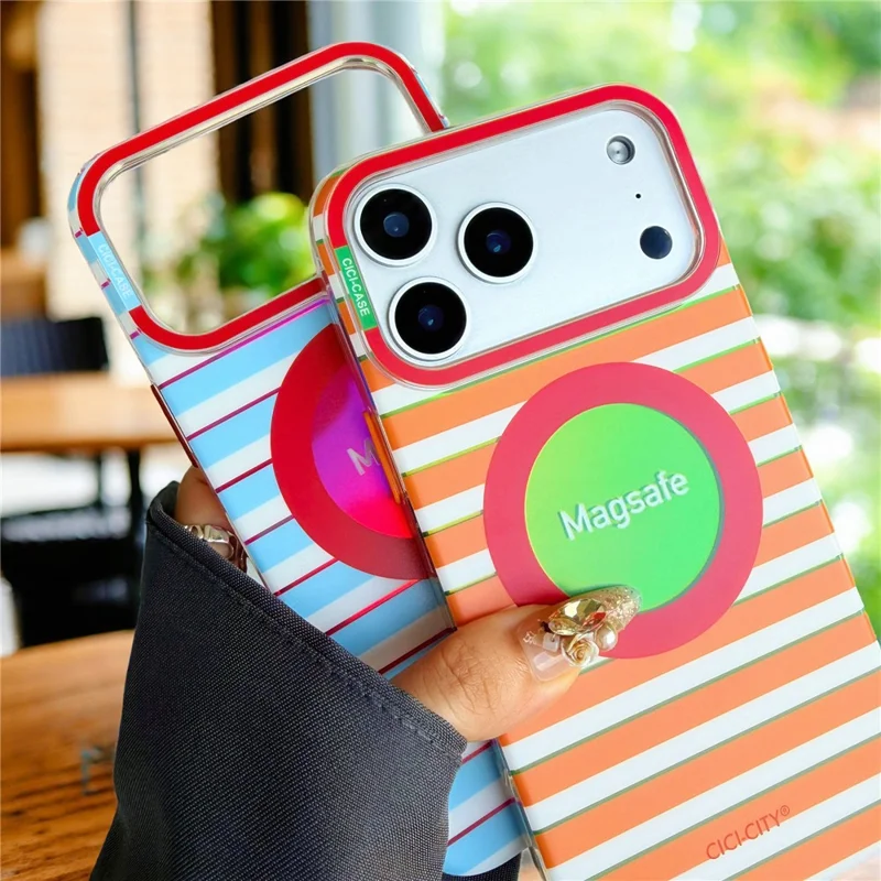 CICI-CITY Capa para iPhone 17 Pro Max Compatível com MagSafe Capa para Telemóvel com Impressão em Padrão IMD em PC + TPU - Castanho / Leopardo