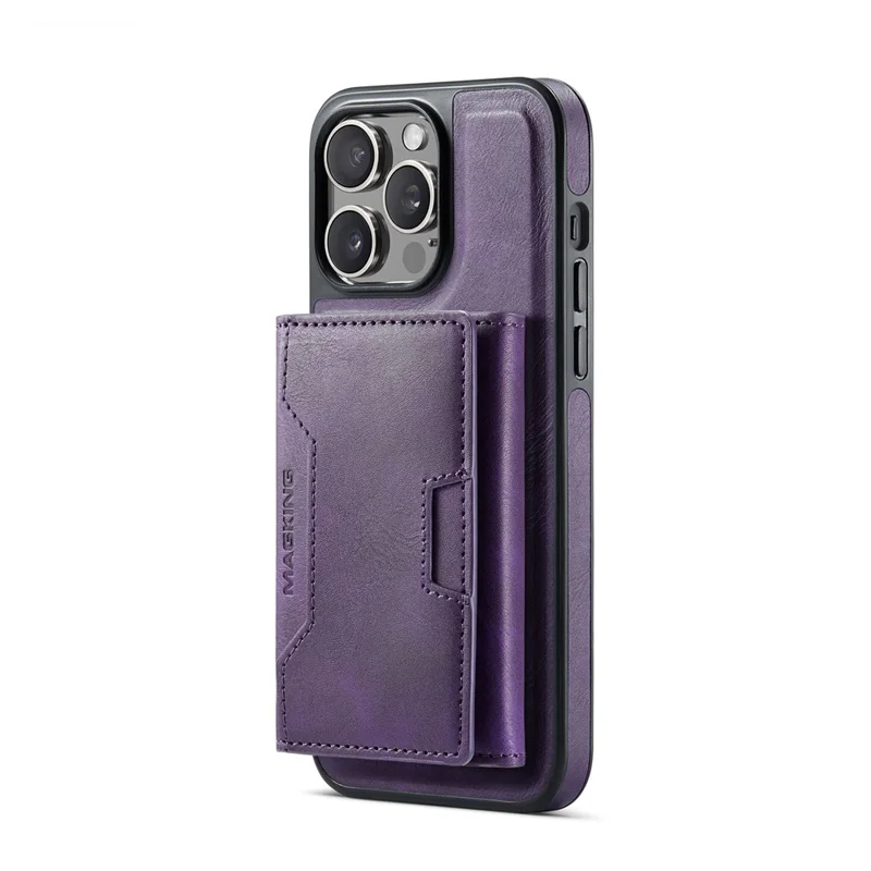MAGKING K4 Series Obudowa na iPhone 14 Pro Max Kompatybilna z MagSafe, Odłączany Portfelik, Pokrowiec z PU, TPU i PC - Fioletowy