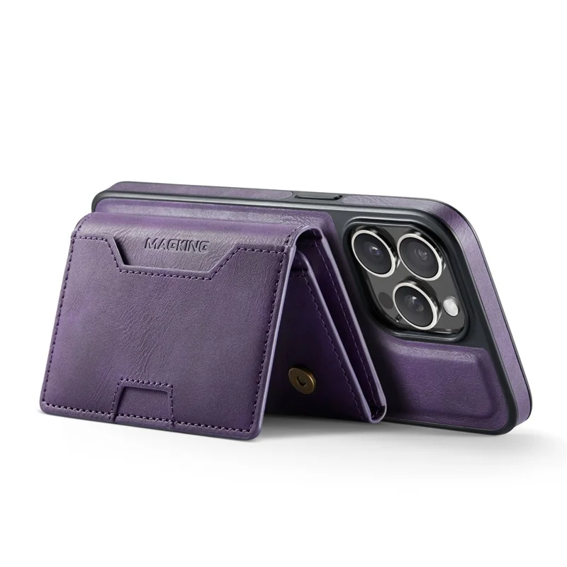 MAGKING K4 Series Obudowa na iPhone 14 Pro Max Kompatybilna z MagSafe, Odłączany Portfelik, Pokrowiec z PU, TPU i PC - Fioletowy