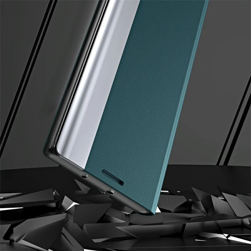 For Samsung Galaxy S26 Ultra Case Anti-Drop Leather Phone Cover with Stand - Green