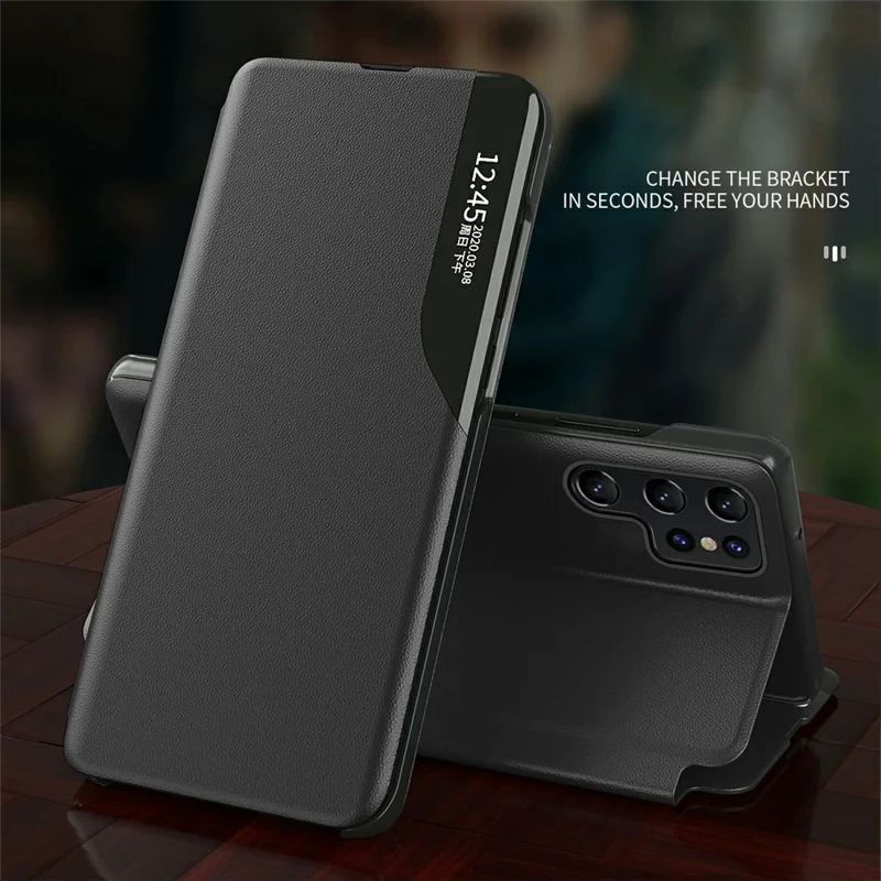 Folia na telefon Samsung Galaxy S26 Ultra, etui typu book z poliuretanowej skóry z funkcją podpórki - zielony