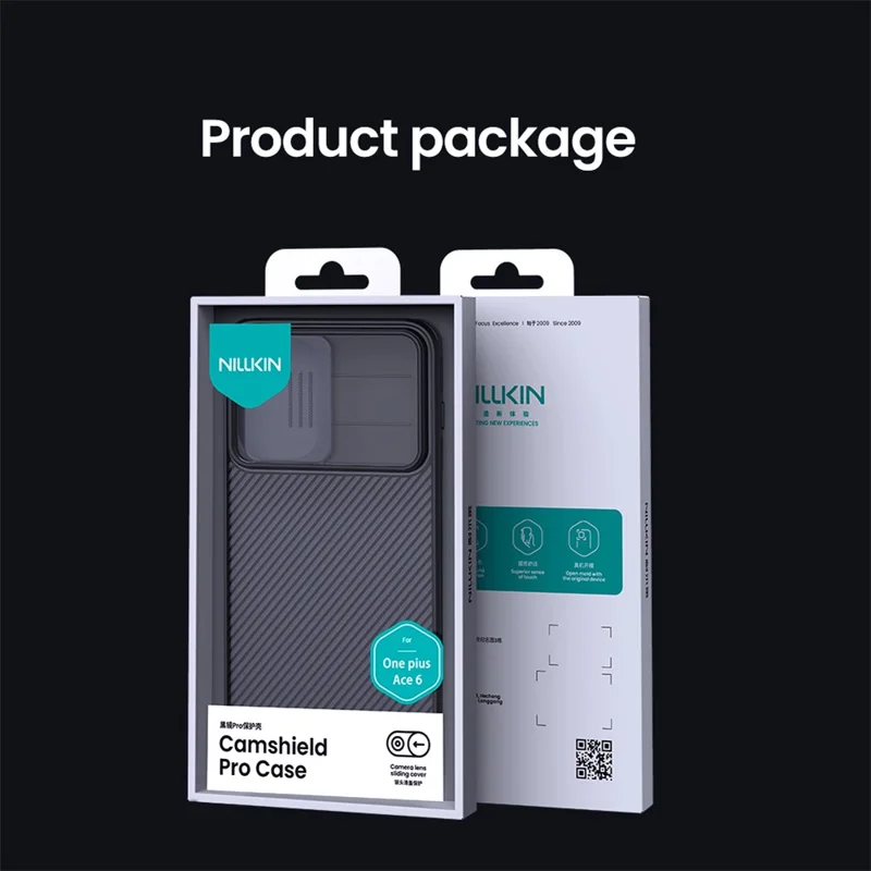 NILLKIN Camshield Pro Series For OnePlus Ace 6 5G Case TPU + PC Clear Black Phone Cover with Camera Slider