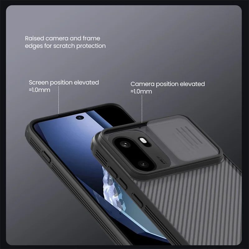 NILLKIN Camshield Pro Series For OnePlus Ace 6 5G Case TPU + PC Clear Black Phone Cover with Camera Slider