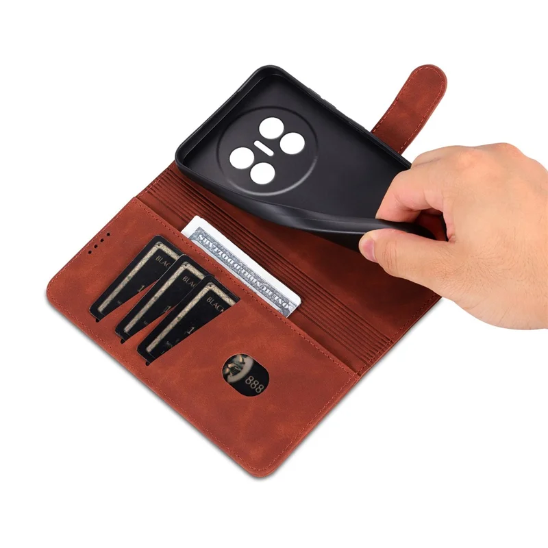 AZNS etui na Huawei Mate 70 Air, pokrowiec na telefon z syntetycznej skóry PU z funkcją portfela - brązowy