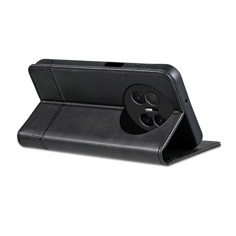 AZNS Etui na Huawei Mate 70 Air, Skórzane Etui Portfelik z Teksturowaną Skórą PU – Czarny