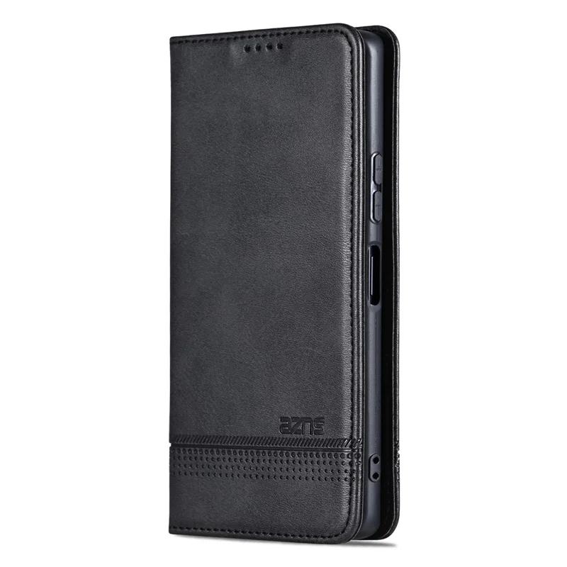 AZNS Etui na Huawei Mate 70 Air, Skórzane Etui Portfelik z Teksturowaną Skórą PU – Czarny