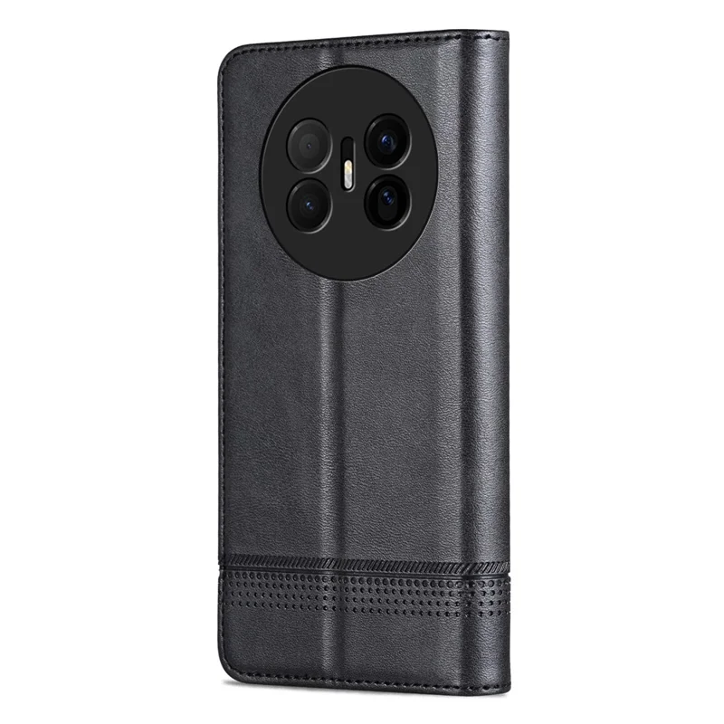 AZNS Etui na Huawei Mate 70 Air, Skórzane Etui Portfelik z Teksturowaną Skórą PU – Czarny