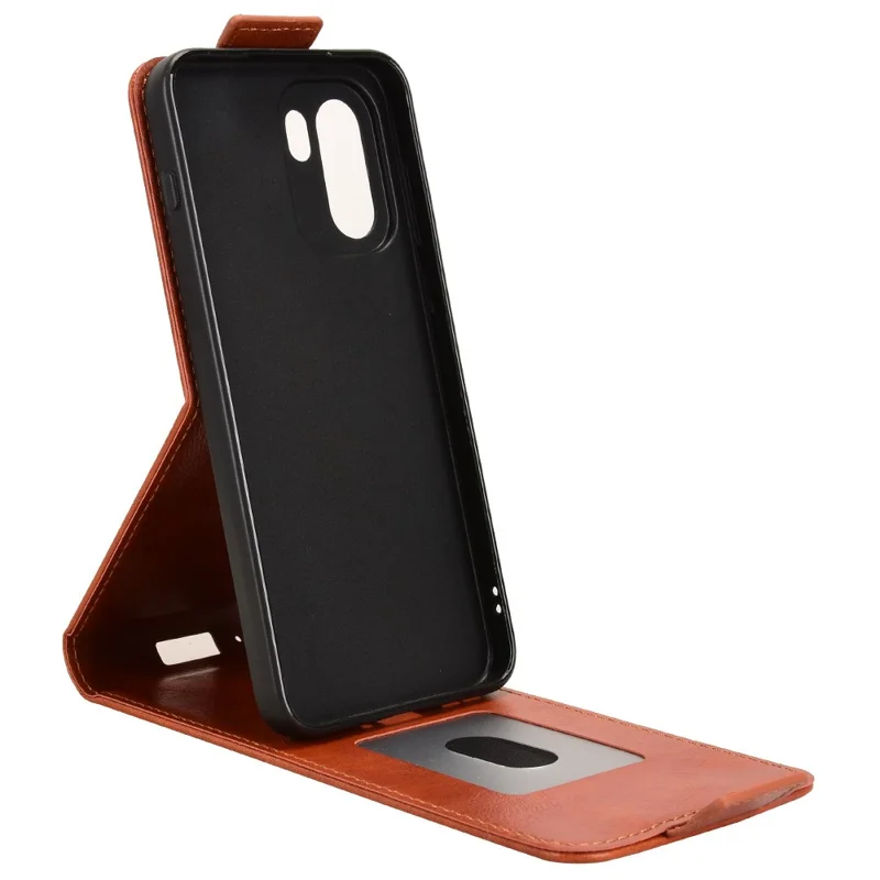 حالة حامل لهاتف OnePlus 15R 5G / Ace 6 5G غطاء جلد مع إغلاق مغناطيسي وفتح رأسي مع حامل بطاقة - برتقالي