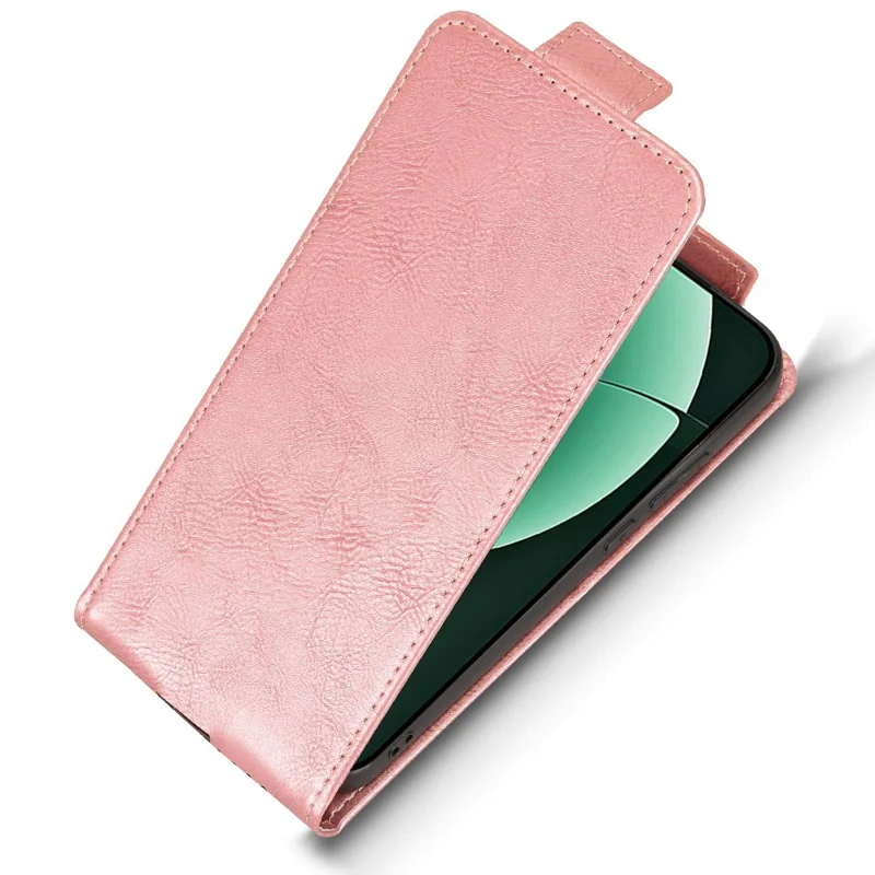 For Realme GT 8 Pro 5G Stand Case Magnetic Clasp Vertical Flip Leather Phone Cover with Card Holder - Rose Gold